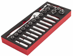 4932479826 Wk�adka piankowa z grzechotk� i nasadkami 1/2'' 28el Milwaukee 