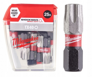 4932430889 Milwaukee Bity ShockWave Udarowe 25szt T40x25mm 