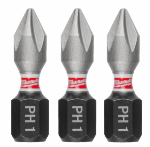 4932500352 MILWAUKEE SHOCKWAVE BIT PH1 x 25mm UDAROWY 3szt 