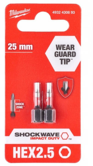 4932430893 Milwaukee BIT HEX IMBUS 2,5mm 2szt 25mm