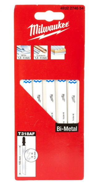 4932274654 Brzeszczot do metalu T318AF 105x.1.2 Milwaukee 5szt.