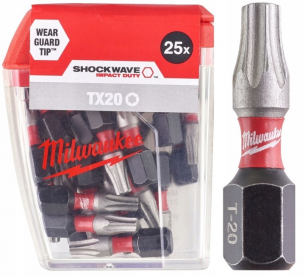 4932430875 Milwaukee Bity ShockWave Udarowe 1szt T20x25mm