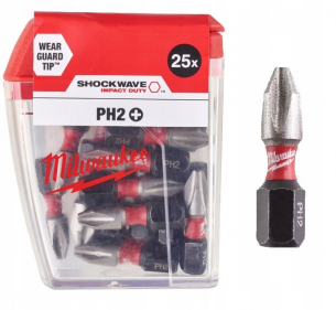4932430853 MILWAUKEE BIT UDAROWY SHOCKWAVE PH2 25MM PHILIPS