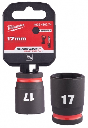 4932480274 Milwaukee Nasadka Udarowa Kr�tka 3/8 6-pkt 17mm 
