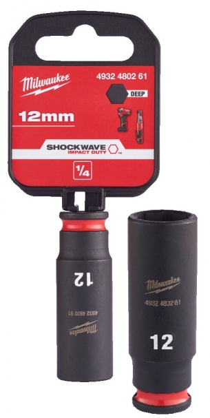 4932480261 Klucz Nasadka udarowa 6-pkt 12mm 1/4 d�uga Milwaukee 
