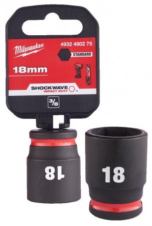 4932480275 Milwaukee Nasadka Udarowa Kr�tka 3/8 6-pkt 18mm