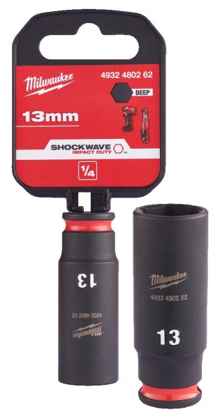 4932480262 Klucz Nasadka udarowa 6-pkt 13mm 1/4 d�uga Milwaukee 