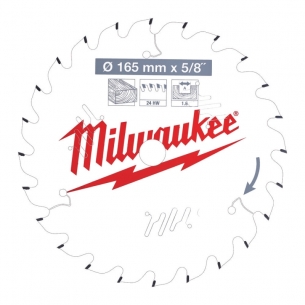 4932471311 Milwaukee Tarcza Tn�ca Widiowa 165mm x 15,87otw�r x 24Z do drewna