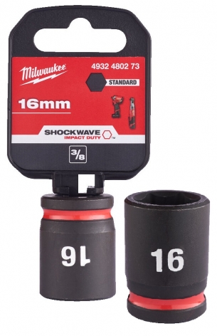 4932480273 Milwaukee Nasadka Udarowa Kr�tka 3/8 6-pkt 16mm
