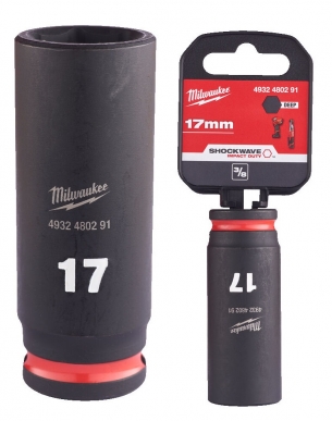 4932480291 Milwaukee Nasadka Udarowa D�uga 3/8 6-pkt 17mm