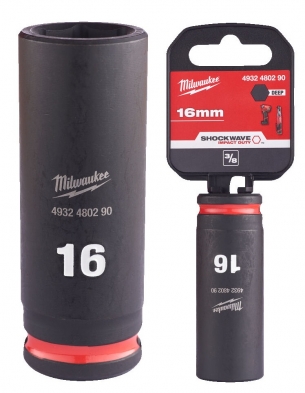 4932480290 Milwaukee Nasadka Udarowa D�uga 3/8 6-pkt 16mm
