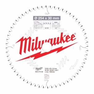 4932471320 Milwaukee Tarcza Tn�ca Widiowa 254mm x 30otw�r x60Z 