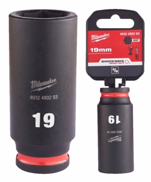 4932480293 Milwaukee Nasadka Udarowa D�uga 3/8 6-pkt 19mm