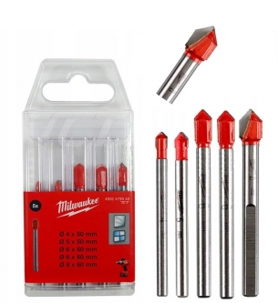 4932479948 ZESTAW WIERTE� DO SZK�A P�YTEK CERAMIKI MILWAUKEE  4-8mm 5szt
