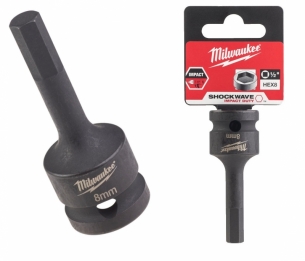 4932478065 Milwaukee Nasadka udarowa 1/2  Imbusowa HEX 8mm Shockwave 