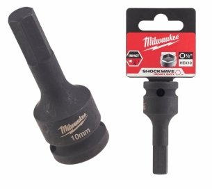 4932478066 Milwaukee Nasadka udarowa 1/2  Imbusowa HEX 10mm Shockwave 