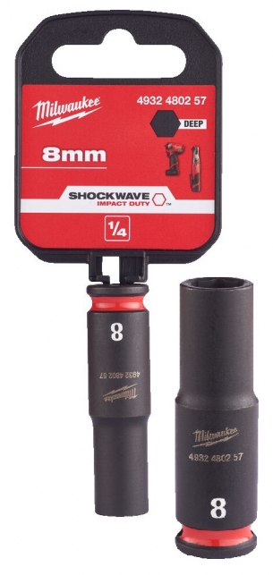4932480257 Klucz Nasadka udarowa 6-pkt 8mm 1/4 d�uga Milwaukee 