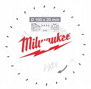 Milwaukee Tarcza Tn�ca Widiowa 160mm x 20otw�r x 24Z 4932471290 