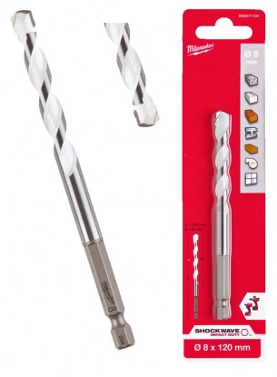 4932471104 WIERT�O UNIWERSALNE MILWAUKEE HEX 8x 120 mm 