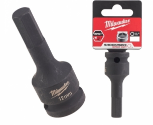 4932478067 Milwaukee Nasadka udarowa 1/2  Imbusowa HEX 12mm Shockwave 