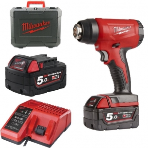 4933459772 Milwaukee M18 BHG-502C Opalarka Akumulatorowa  2 x Bateria 5.0Ah + �adowarka + Walizka 