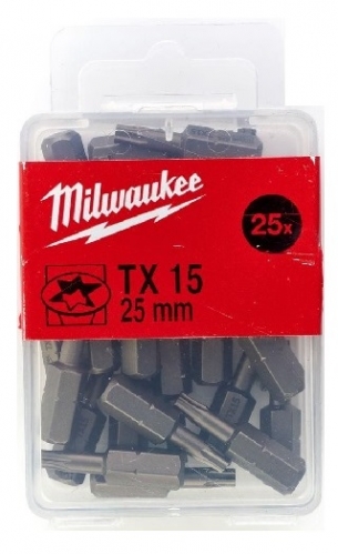  4932399595 Milwaukee Bit T15x25mm 25szt TORX Paczka