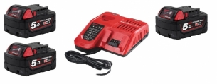 Zestaw 3 x Bateria 5.0Ah + �adowarka Milwaukee M18