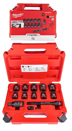 4932480456 ZESTAW NASADEK UDAROWYCH 1/2'' 13 el MILWAUKEE
