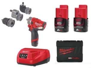 4933464138 Milwaukee M12 FPDXKIT-202X Wiertarko-wkr�tarka udarowa z wymiennym uchwytem FUEL Z ko�c�wkami 