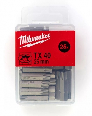 4932399600 Milwaukee Bit T40x25mm 25szt TORX Opakowanie