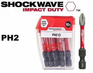 4932430855 MILWAUKEE BIT UDAROWY SHOCKWAVE PH2 50MM PHILIPS 10szt
